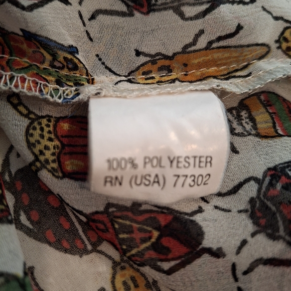 Zara Sheer Beetle Bug Peter Pan Collar Shortsleeve Blouse - Picture 9 of 10